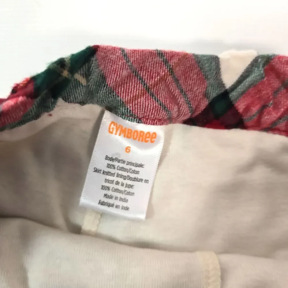 Gymboree Girls Size 6 Christmas Holiday Sweater Plaid Skirt Outfit 2 Pc Green